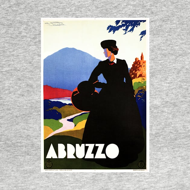 Scenic ABRUZZO ROME Italy Art Deco Vintage Italian Travel by vintageposters